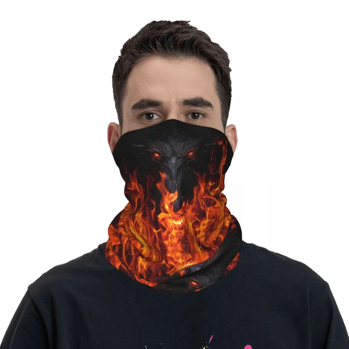 Dragon Eyes And Fire Bandana Neck Cover Printed Balaclavas Magic Scarf Warm Headwear Riding Unisex Adult All Season