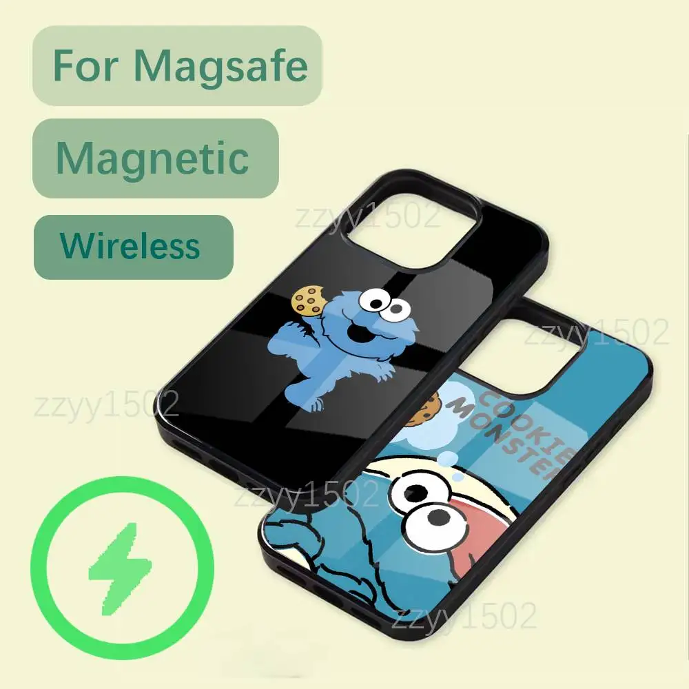 

Cartoon C-Cookies Monster Phone Case For iPhone 17,16,15,14,13,12,11,Pro,Max,Plus,Mini,SE4,E Magsafe Wireless Charging