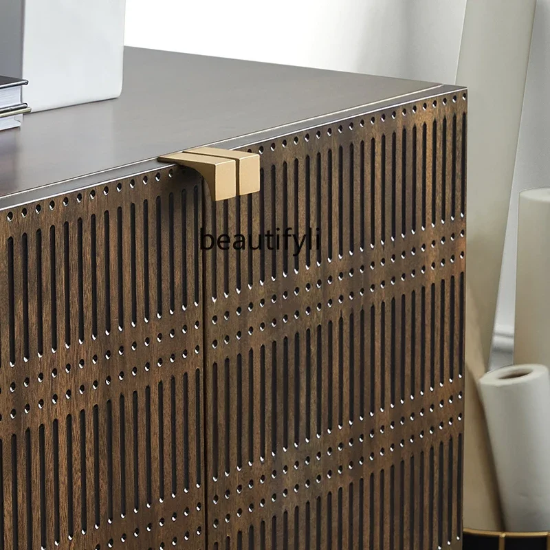 خزانة جانبية لتناول الطعام من الخشب الصلب بتصميم عتيق فاخر وخفيف الوزن وخزانة عتيقة متوسطة لغرفة المعيشة ومدخل الحائط وخزانة غرفة الطعام #4