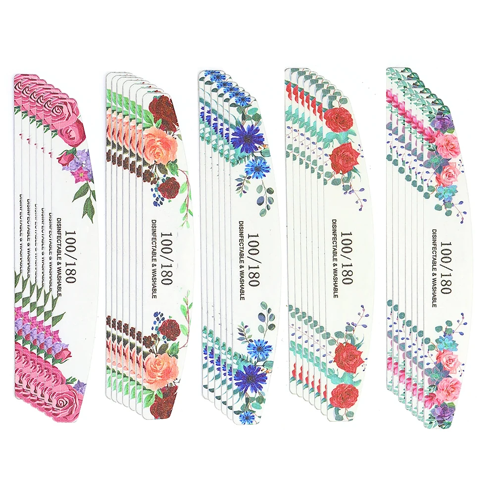 50pcs Professionals Nail File Disposable Rose Wood Thin Nail Equipment Accessories Buffer Files Manicure Tools Salon Wholesale