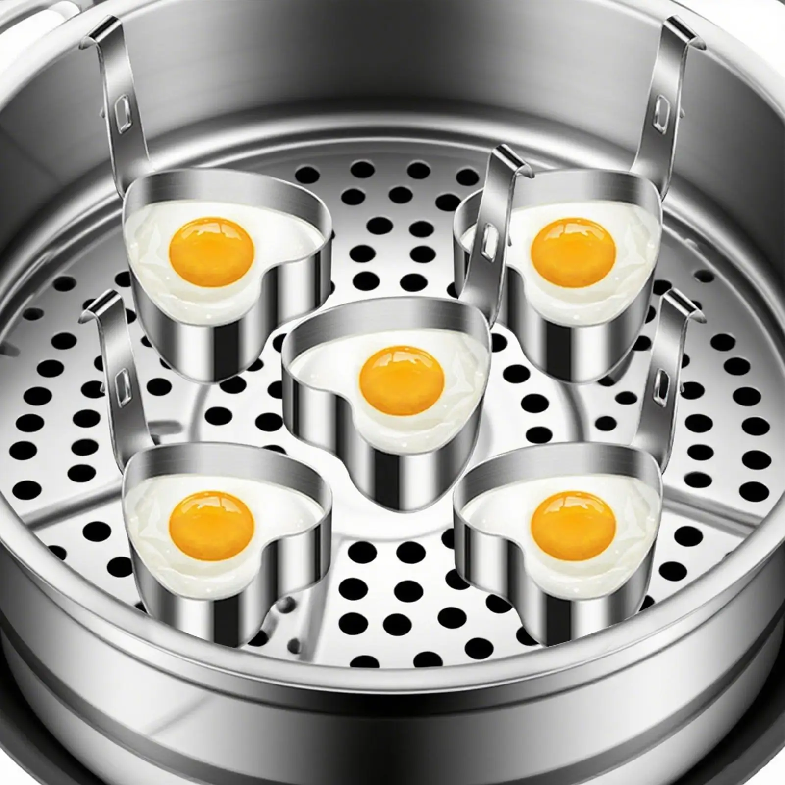 

Egg Rings Crumpet Rings Pancake Mold 5 Pieces Stainless Steel Breakfast Cooking Gadgets For Omelette Pancake Burger Flapjack