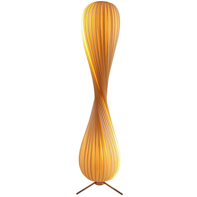 

Bedroom modern creative design wavy luxury floor lamp living room decoration wooden floor lamp