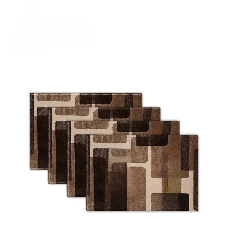 Vintage Fall Maple Leaf Acorn Distressed Beige Background Print Rectangular Placemats Set Autumn Farmhouse  Table Decor Mats