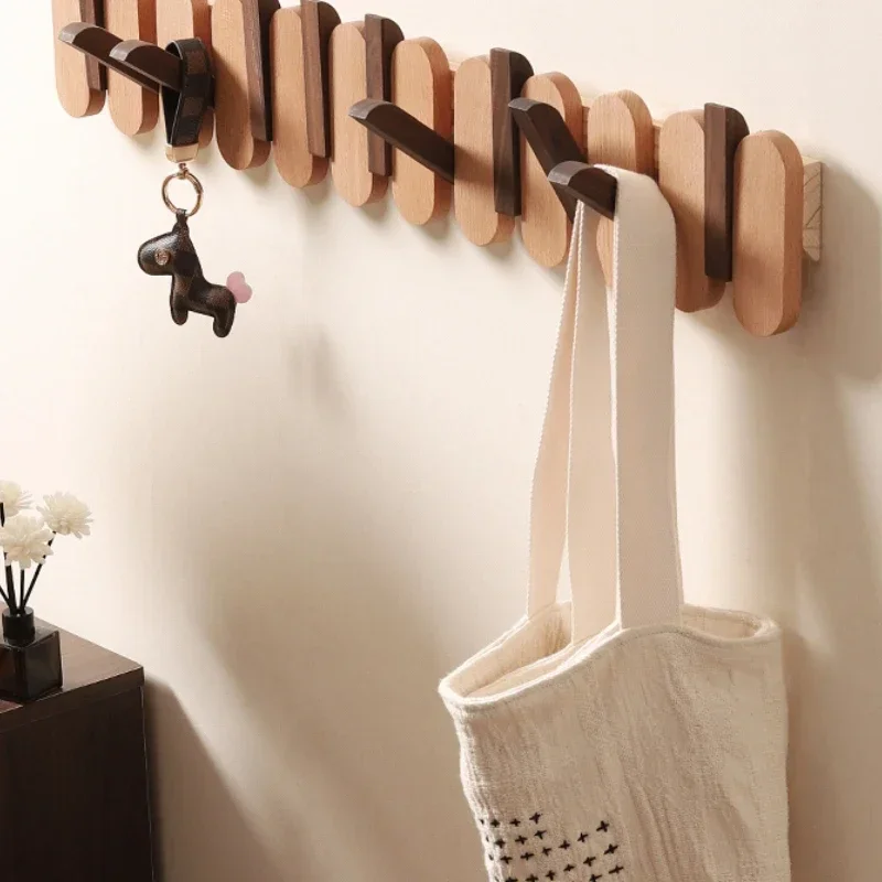 Piano Keys Hanging Clothes Space Saving Rack Wall Entrance Store Clothes Folding Hat Rack Wooden Hook Living Room Furniture