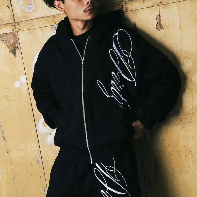 

Спортивная повседневная толстовка Spring Street в уличном стиле, свободная американская куртка с буквенным принтом