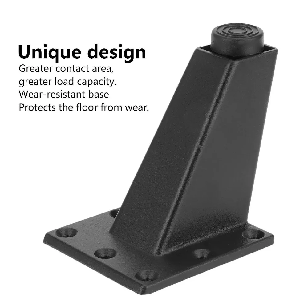 Inclined Matte Black Furniture Legs Aluminum Alloy Square Shape Metal Cabinet Legs Bed Support Legs Sofa Couch