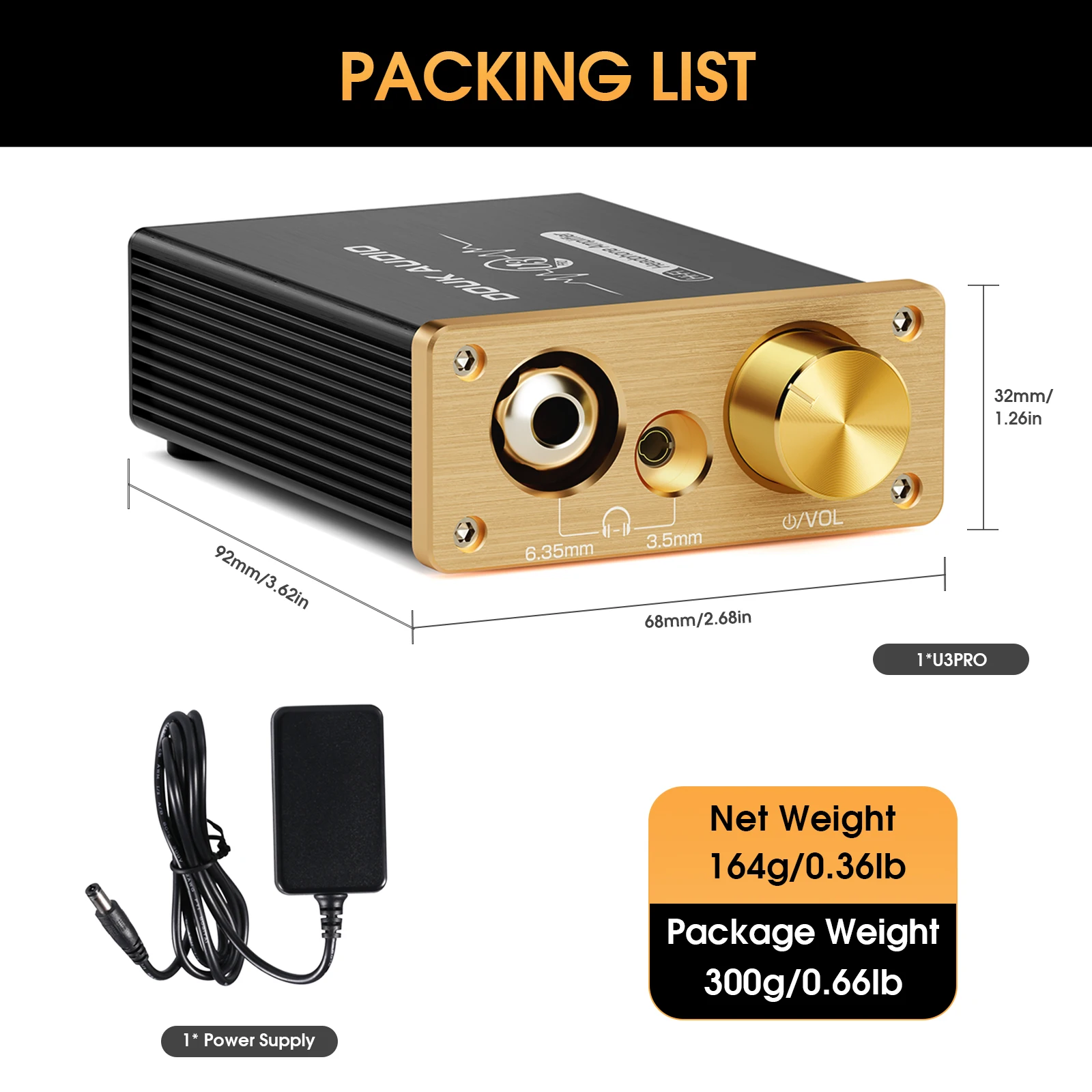 Nobsound U3PRO wzmacniacz słuchawkowy HiFi klasy A Mini wzmacniacz biurkowy do zestawów słuchawkowych DC5V — zdjęcie produktu 6