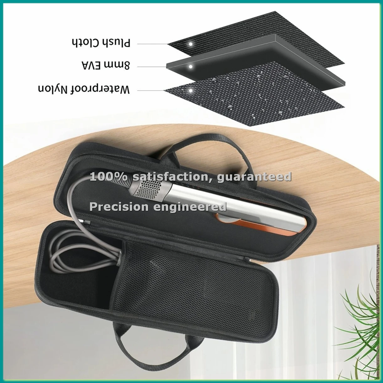 

Чехол для выпрямителя для волос Airstrait HT01, жесткий, водонепроницаемый, для путешествий, защита от царапин, серый/оранжевый-BCBW