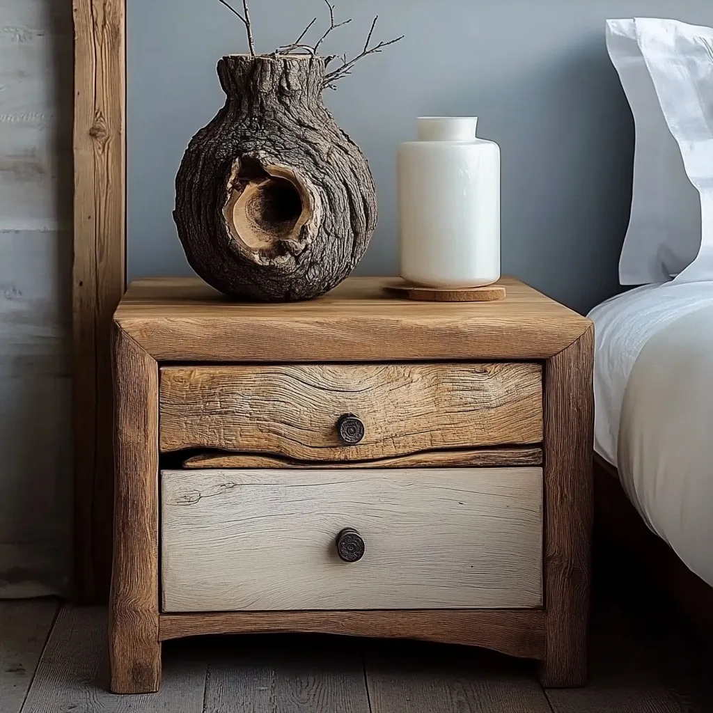 

Pure solid wood bedside cabinet, bedroom small storage storage cabinet, log floor-to-ceiling small cabinet