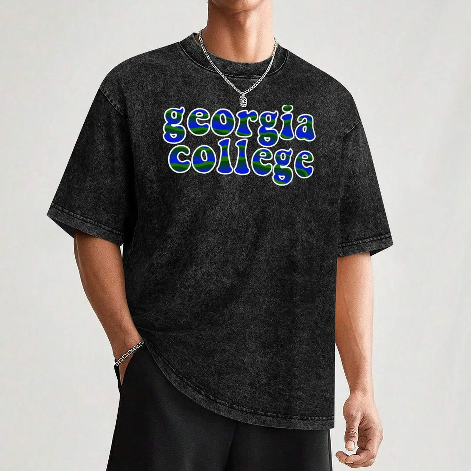 Gcsu T-Shirt Vintage Print Crew Neck Tee