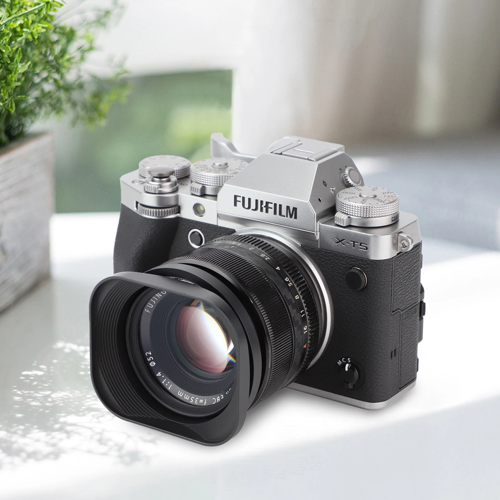 Haoge LH-X53 kwadratowa metalowa osłona przeciwsłoneczna odcień dla Fujifilm Fuji Fujinon XF 35mm F1.4 R / XF35mm/F1.4 R xf18mm F2 obiektyw