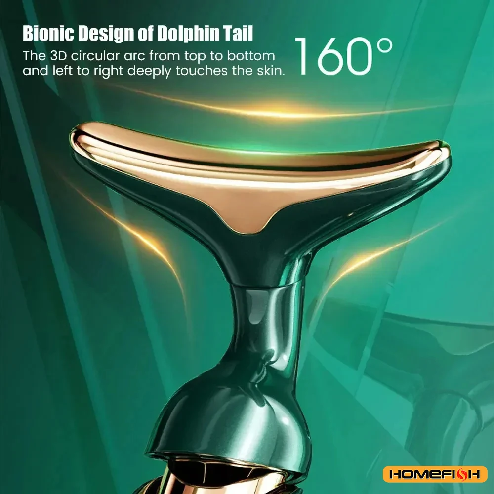 Homefish 3 em 1 dispositivo de levantamento facial pescoço massagem facial dos olhos rosto mais magro ems beleza pele aperto rugas anti rosto massageador