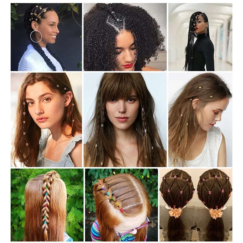 Großhandel Dreadlock-Haarringe für Zopf-Haarstyling, verstellbare Manschettenklammer, schmutzige Zöpfe, Perlen, Haarnadel, Schmuck, Haar-Accessoires