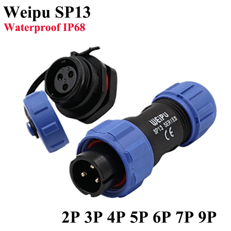 

Weipu SP13 Plastic Waterproof IP68 Circular Power Plug Socket Wire Joint Connector 2 3 4 5 7 9Pin for Solar Audio Visual System