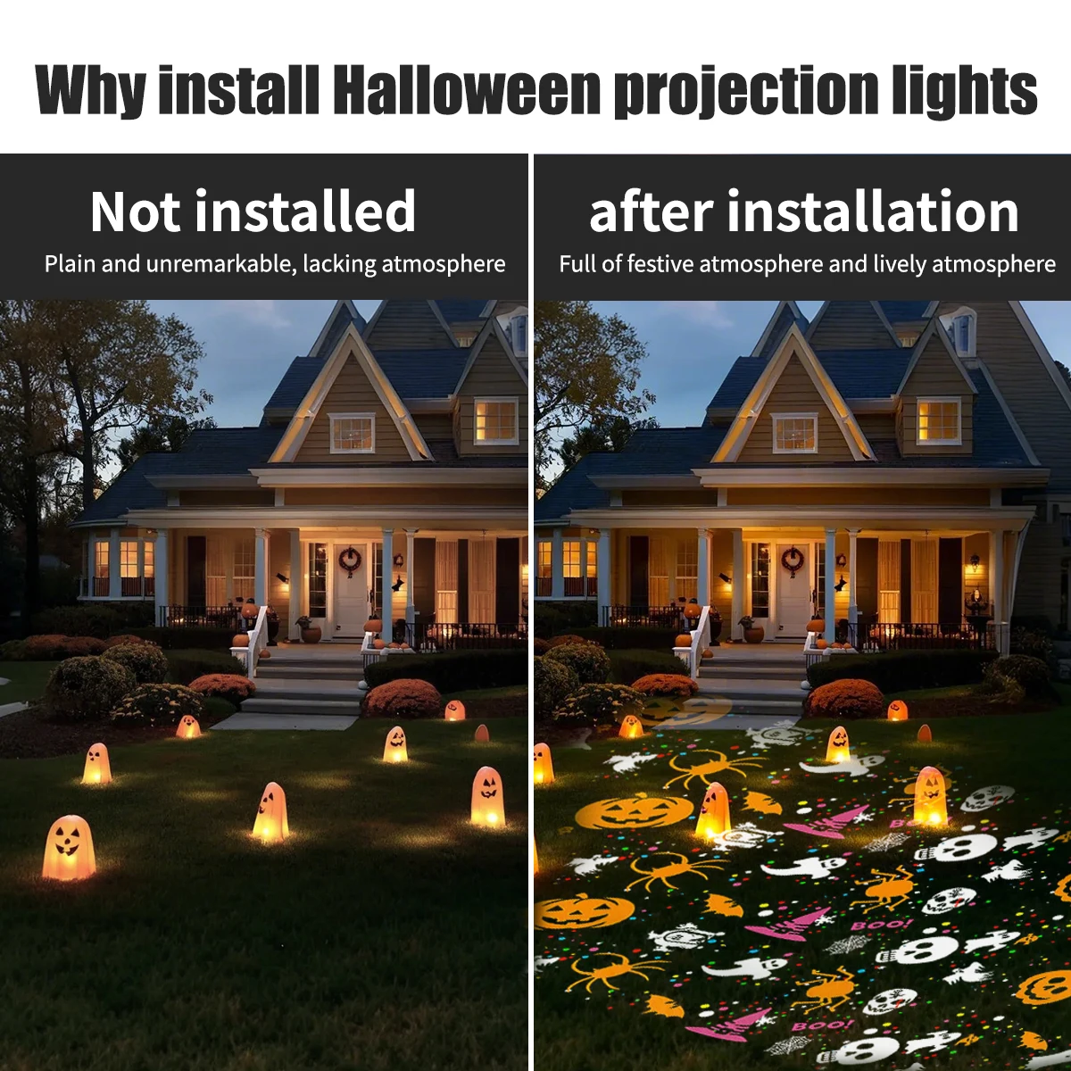 1pc Cartoon Snowflake Christmas Halloween Pumpkin Laser Rotating Projector Light USB 5V Party Decorative Lamp for Home Party