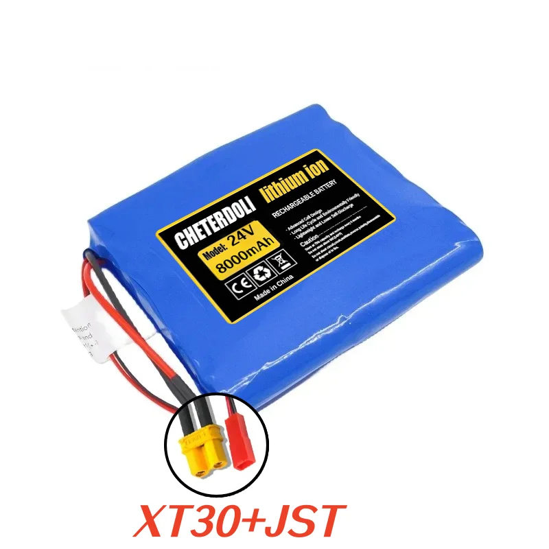 

Replacement Battery 24V 8000mAh 7S2P with BMS for Mini Electric Unicycle, High Capacity Li-ion Pack Compatible with 25.2V