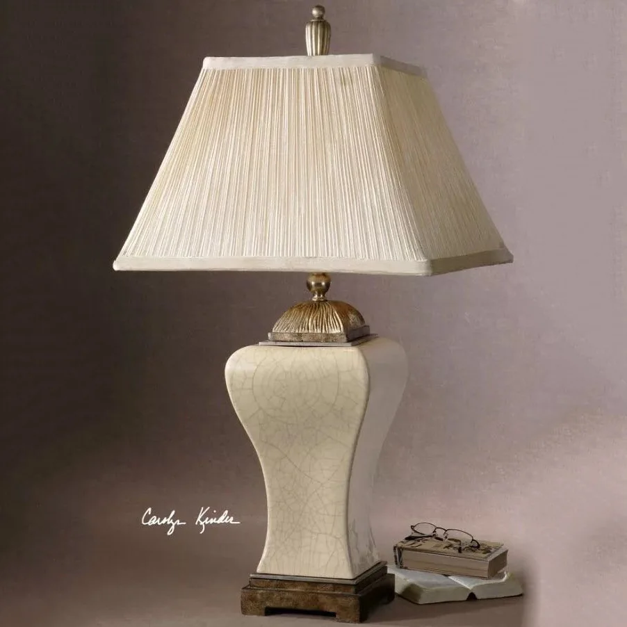 American Retro Ceramic Table Lamp Villa Living Room Hotel Designer Project Large Interior Decoration Desk Fighting Fixture