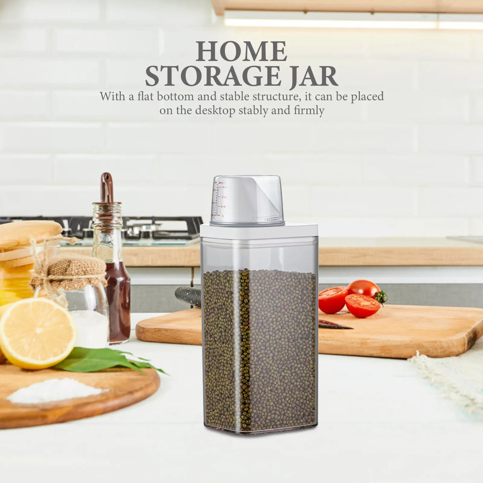 

Airtight Food Storage Container with Lid Clear Plastic Kitchen Canister for Rice Cereal Grains Flour Sugar Dry Foods Pantry