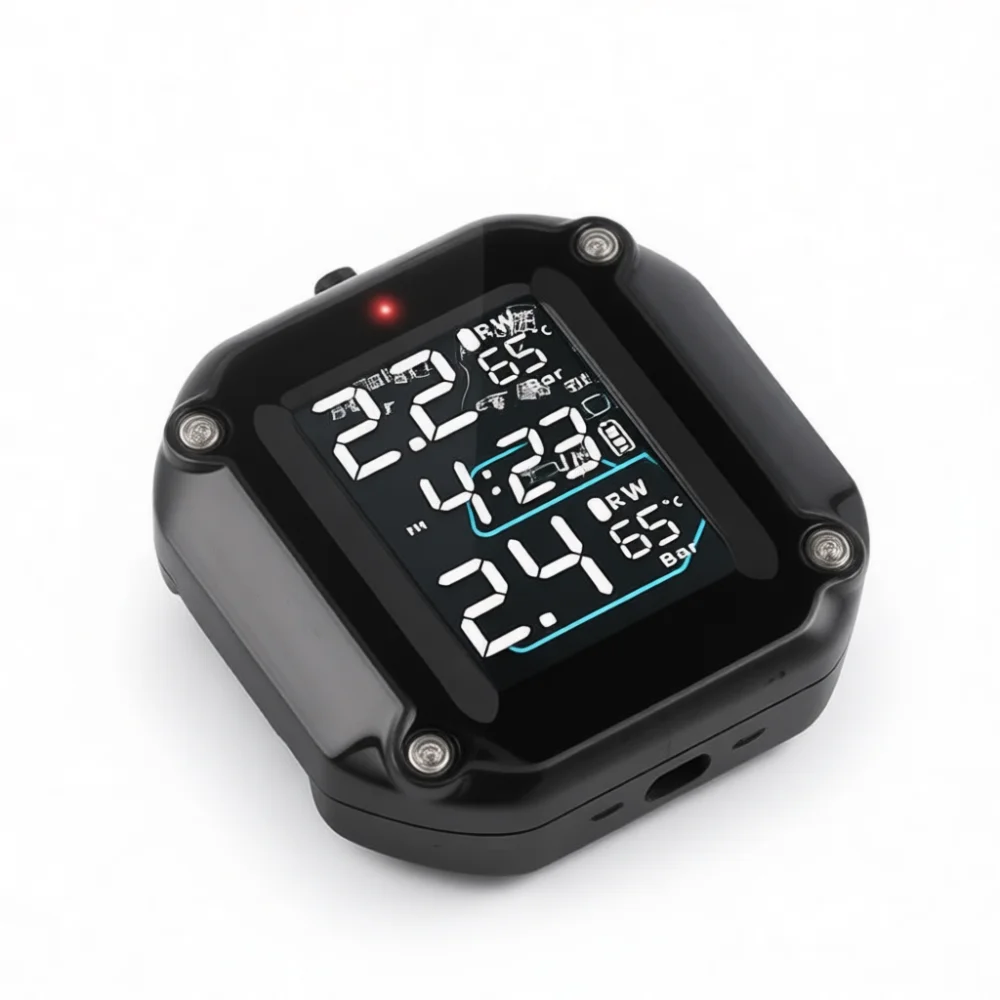Universal Motorcycle Tire Pressure Monitoring System Digital Display Wireless High Precision Sensor Alarm Tool view 2