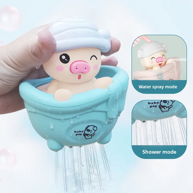 

Baby Bath Toys, Adorable Swimming Piggy Rain Cloud Bath Tub with Water Spray, Children's Showerhead Water Play Little Deer