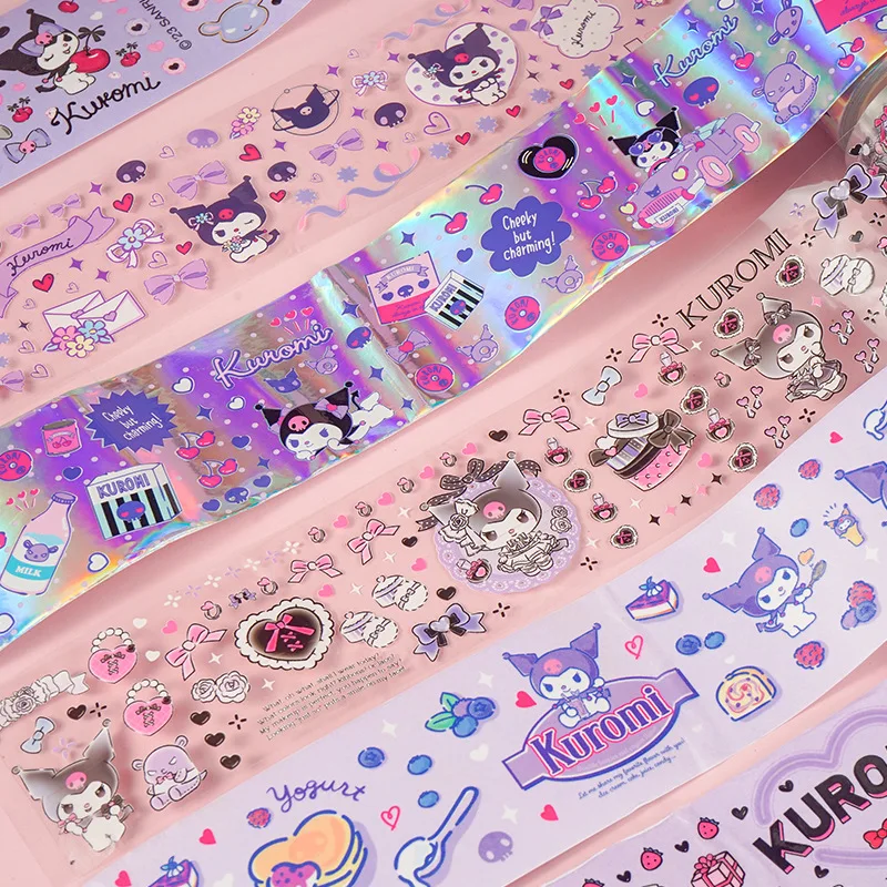 6 sztuk/pudło Sanrio taśmy Washi Kuromi Cinnamoroll Diy naklejki Scrapbooking dekoracja dzieci do szkoły artykuły biurowe