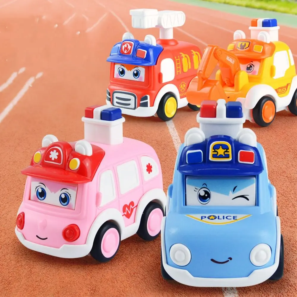 

Funny Police Car Press and Go Car Toy Vehicle Fire Truck Push and Go Cars Pull Back Plastic Wind-up Cars Toys Infant