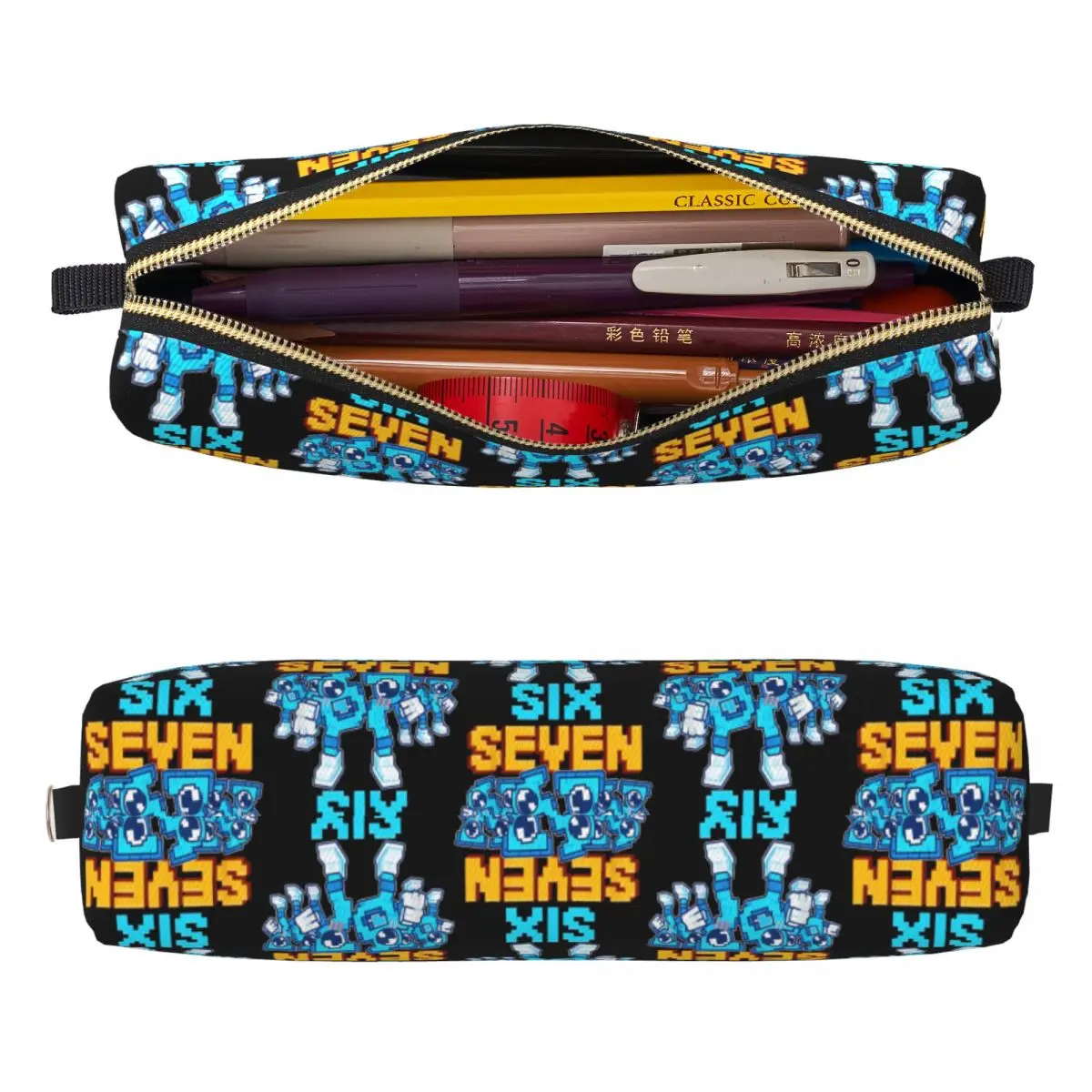 Cute Steal A Brainrot Six Seven 67 Italian Brainrot Gaming Pencil Cases Pencil Pouch Pen Box Kids Bag School Supplies Stationery