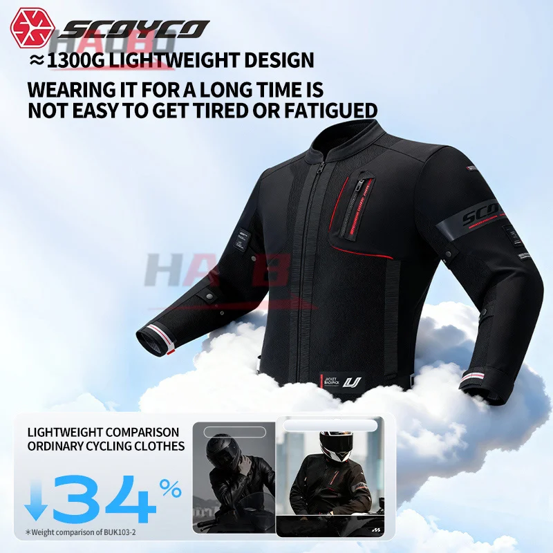 Scoyco Motorcycle Jacket Summer Breathable Motorbike Jacket Switchable Backpack Rider Men CE Anti-Fall Motocross Pants S-4XL