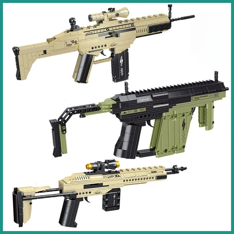 

Строительные блоки военной серии, пистолет, имитация огненной снайперской винтовки, модель, обучающая игрушка, пистолет для стрельбы «сделай сам», детский подарок на день рождения 70003