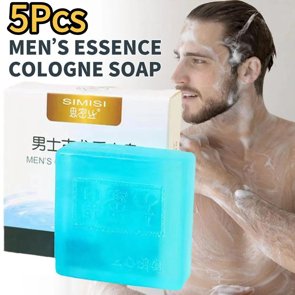 

5Pcs Men’s Cologne Perfume Soap Essential Oil Soap Handmade Oil Control Body Hair Clean Cologne Long-lasting Skin Perfume Soaps