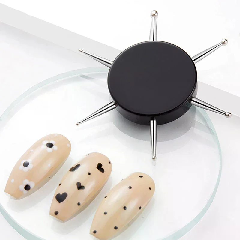 1PC 6 Kopf Nail art Punktierung Werkzeuge Disc Nagel Bohrer Punkt Nagel Werkzeuge Dot Malerei Werkzeuge Nagel Punkt Bohrer stift