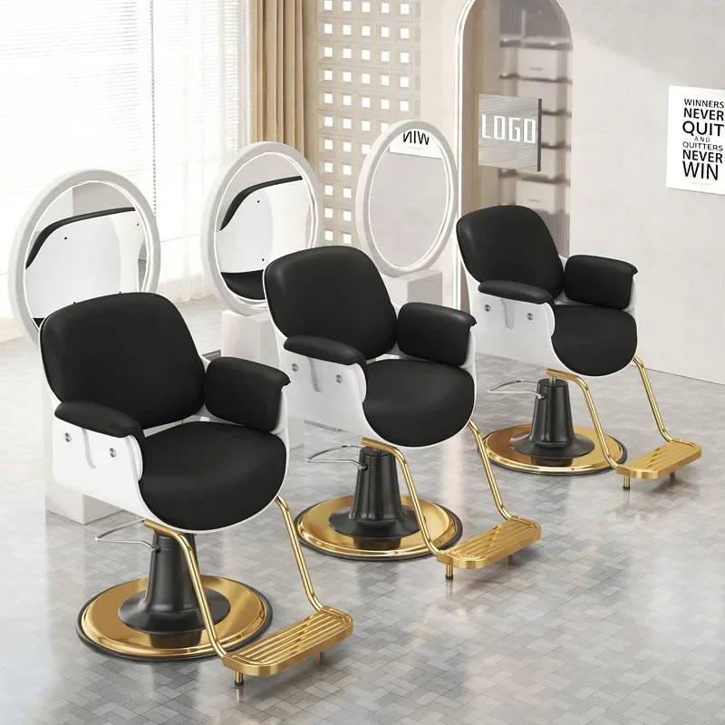 Stool Chair Salon Hairdresser Mirror Height Adjustable Beauty Chair Barber Shop Hair Aesthetic Sillones Peluqueria Furniture Bar