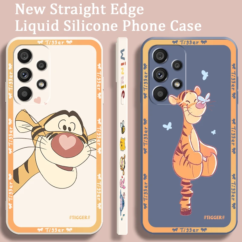 Tigger Pooh Bear Good Cute Liquid Left Rope For Samsung Note 20 10 A54 A31 A14 A03 A22 A34 A04 A24 A25 Ultra Plus 5G Cover