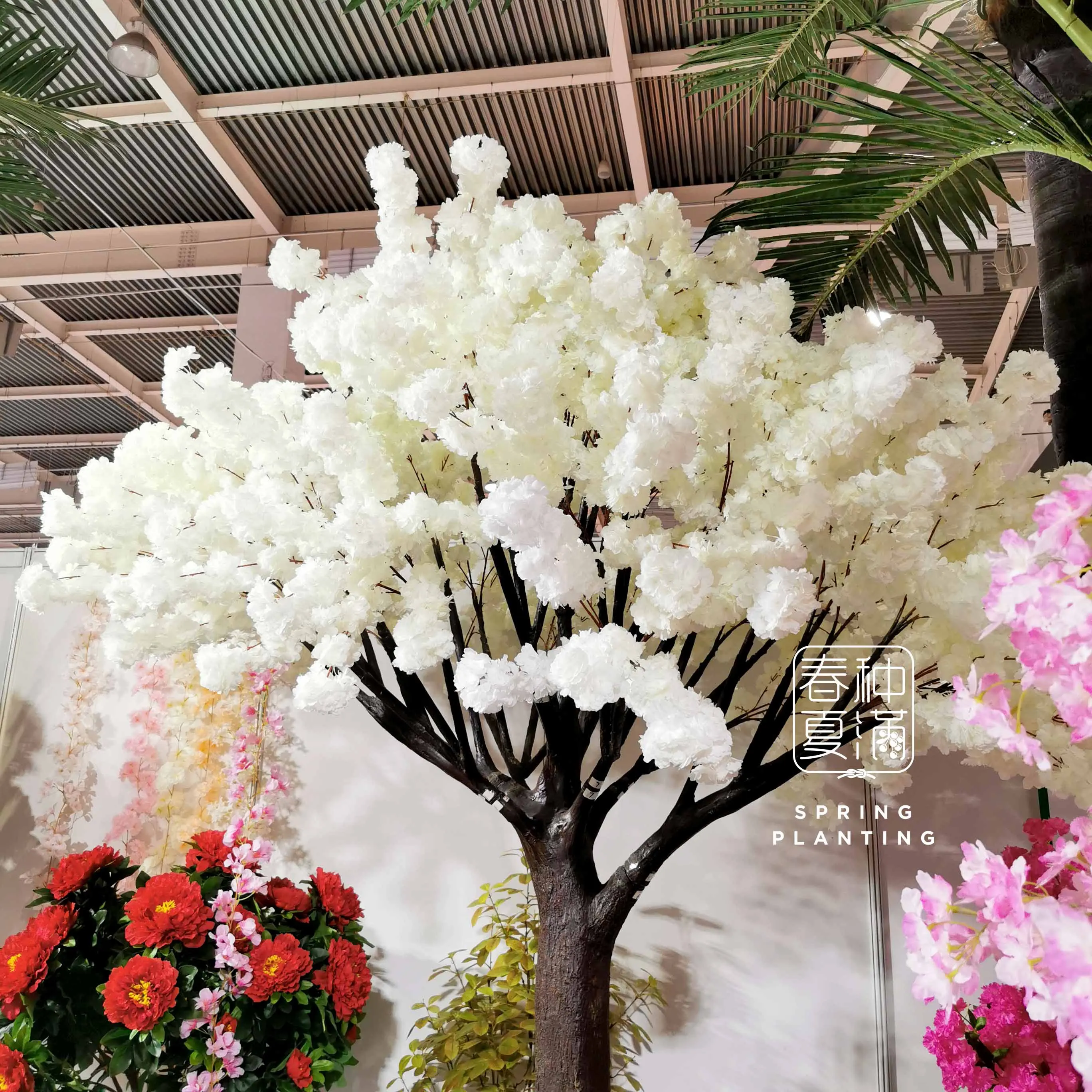 Big Artificial Cherry Blossom Tree Factory Price Outdoor Wedding Decoration White Artificial Cherry Tree