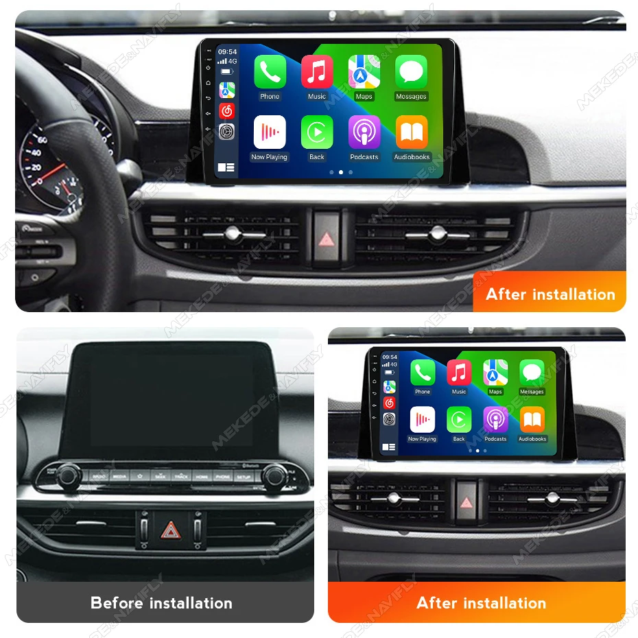 MEKEDE&Navifly Android 14 Wireless Carplay Auto For KIA Morning Picanto 2017-2020 Car Radio Multimedia Video Player 1 Din GPS BT