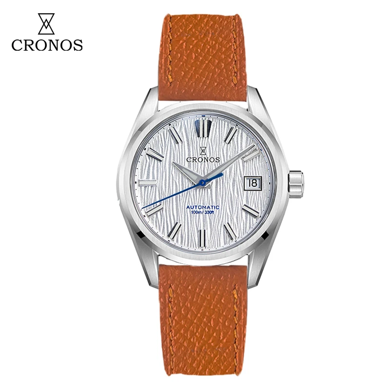 Cronos L6048 Mechanical Watch New Birch Pattern Dial PT5000/Miyota