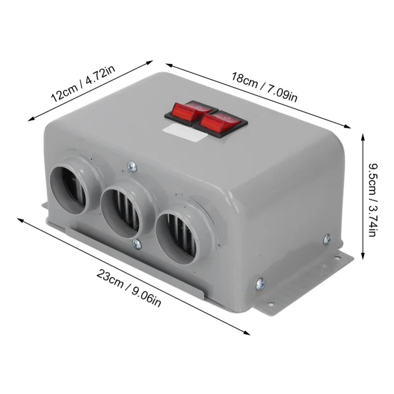 3 Hole Car Heater DC 24V 600W Windshield Defroster Kit 2 Level Warmer Defogger For Truck Vehicle Taxi Winter Low Noise
