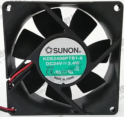 2pcs  KDE2408PTB1-6 DC 24V 3.4W 2-Wire 80x80x25mm Server Cooling Fan