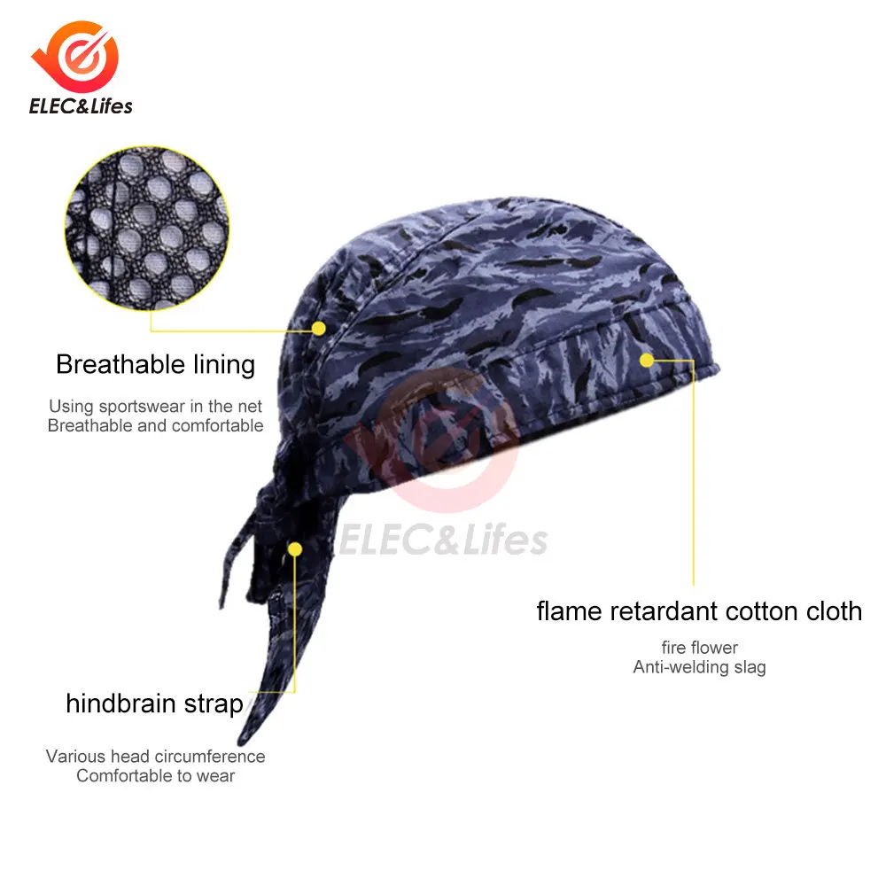 Anti-scalding Hat Work Cap Protective Welding Hat Flame Retardant Fire Resistant Head Bandana Type Labor Insurance Welder