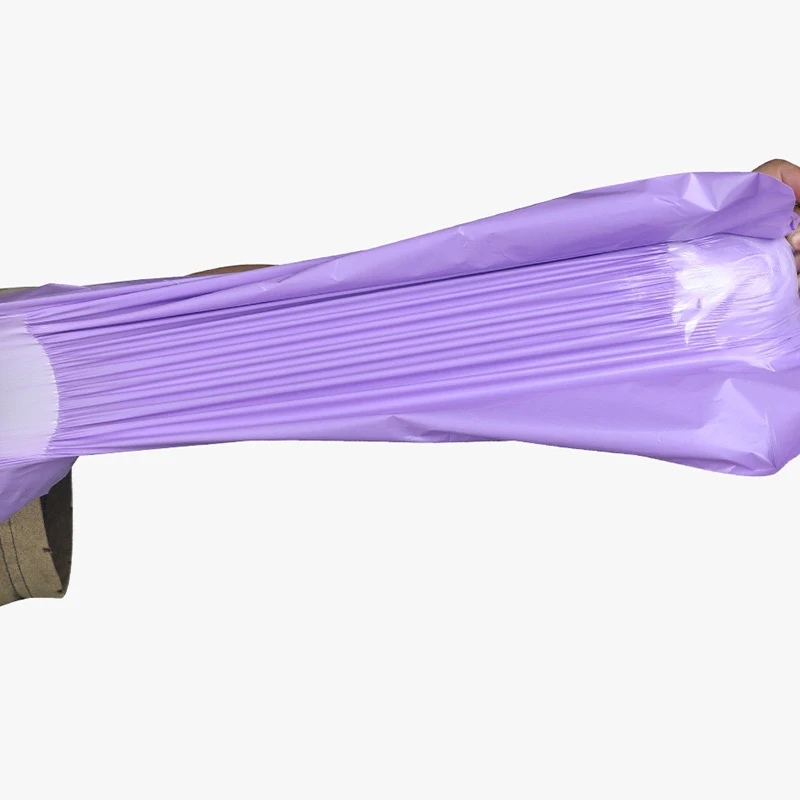 50 unidades/pacote luz roxo envelope saco de armazenamento pe plástico correio saco de transporte à prova dwaterproof água auto adesivo selo bolsa sacos de correio