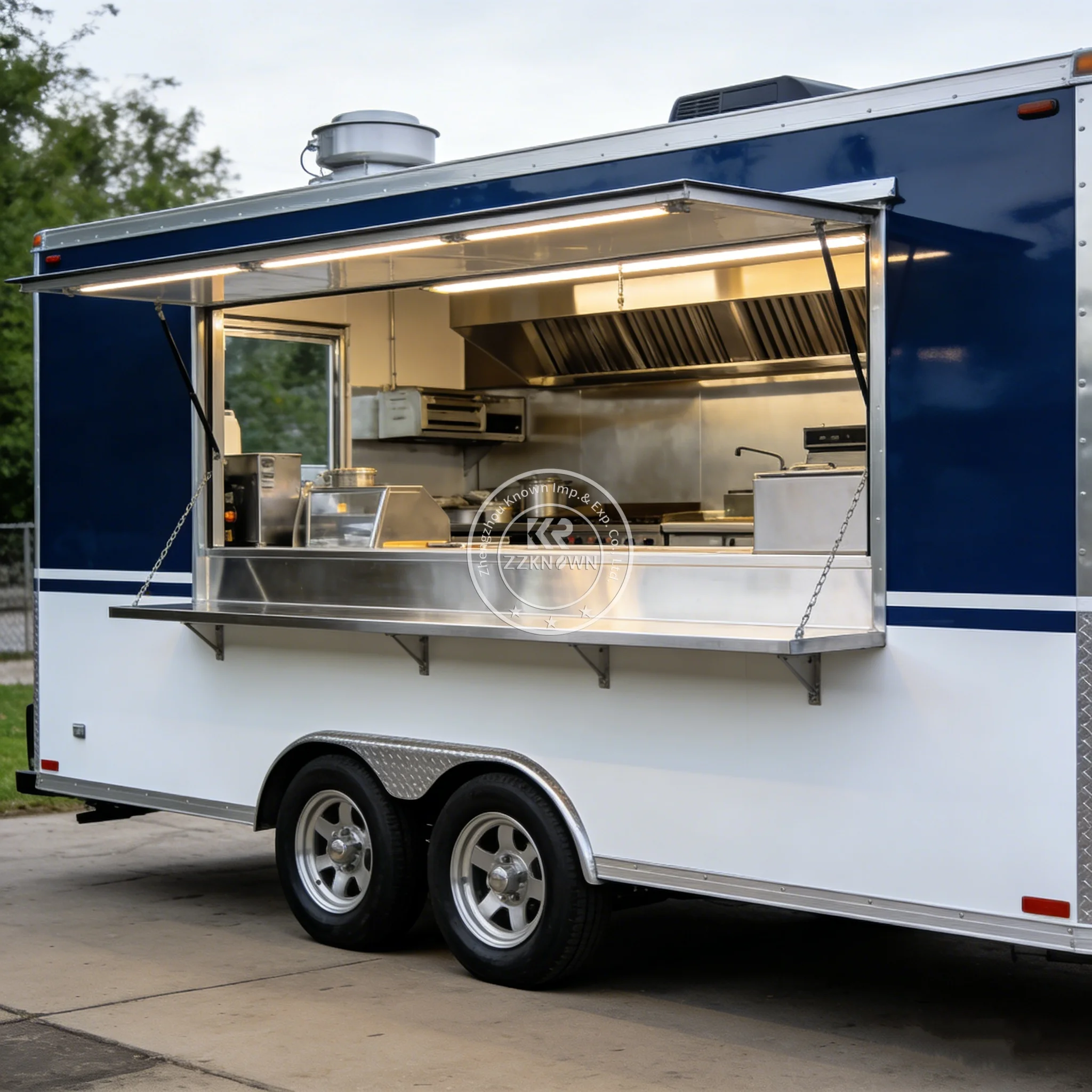 Multifunction Food Truck With Pizza Oven Ice Cream Freezer Commercial Mobile Kitchen Street Food Vending Cart For Business