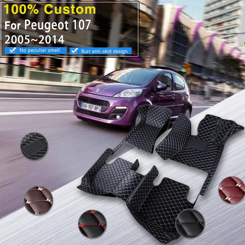 

Luxury Car Mats Floor For Peugeot 107 2005~2014 Waterproof Carpet Car Floor Mat Ceubre Pisos Para Autos Car Accessories Interior