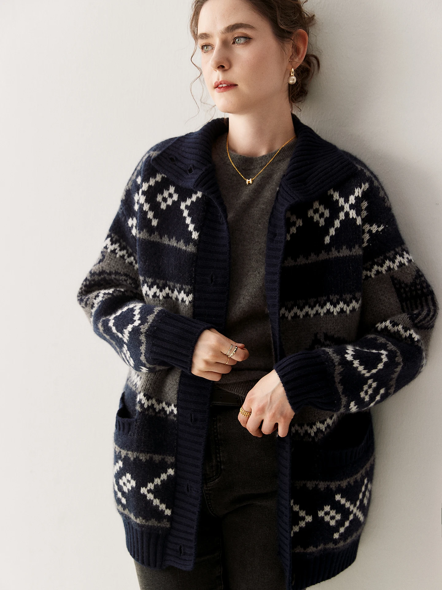 Thick Casual Loose Sweater 100% Cashmere Women's Turtleneck Cardigan Autumn Winter Elegant Comfort Warm Soft Chic Clothing Tops