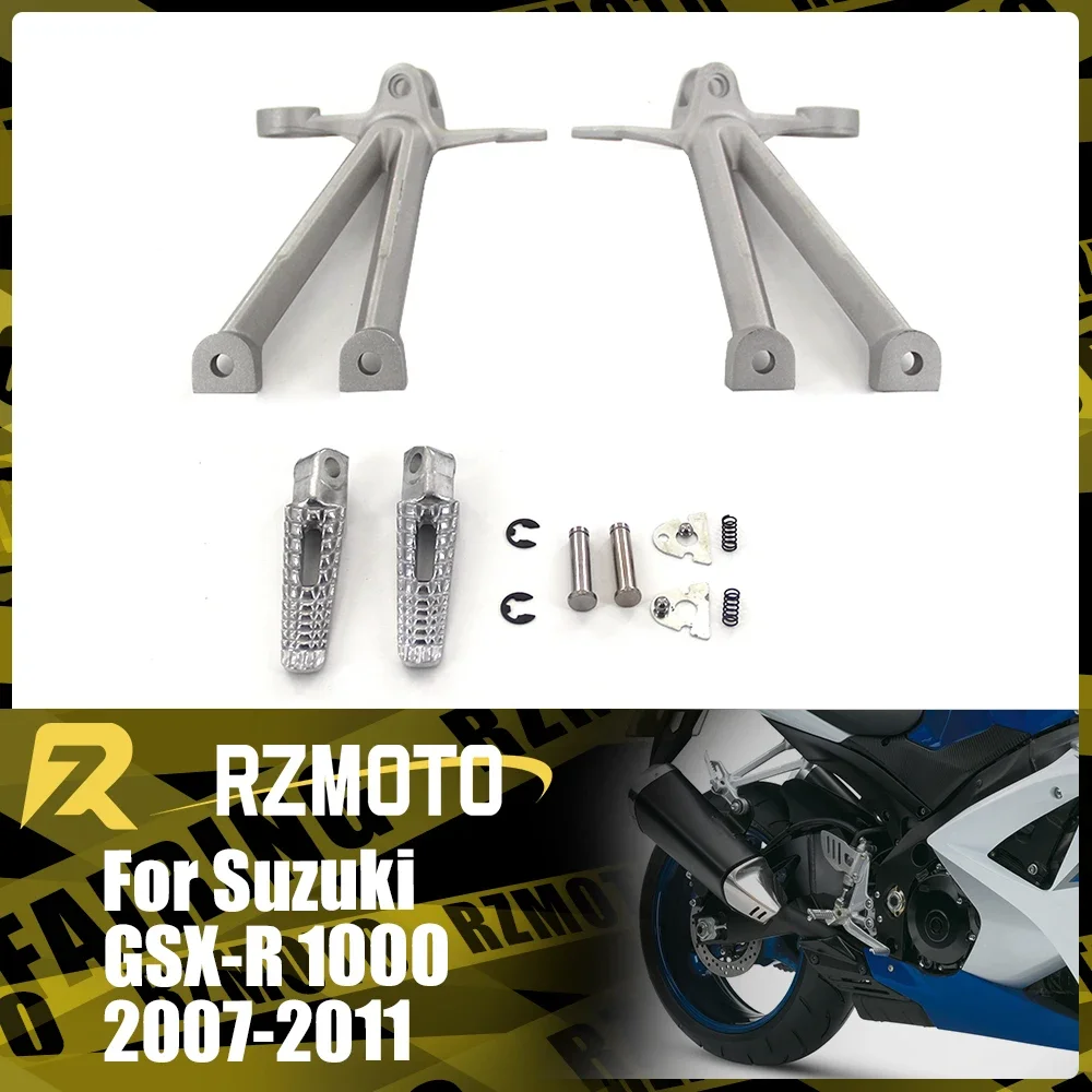 

Rear Foot Rests Pedal Accessories Parts For SUZUKI GSX-R1000 2007-2011 Motorcycle Folding Bracket Assembly Kit Silver black