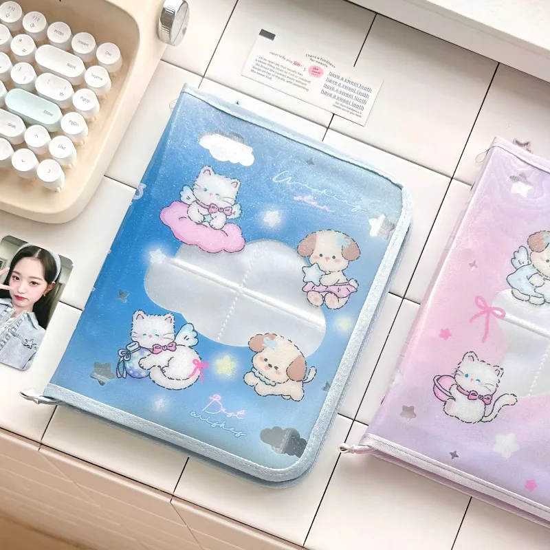 IFFVGX Kawaii A5 سستة الموثق حامل بطاقة الصور Kpop المعبود ألبوم الصور جمع كتاب القرطاسية المدرسية ألبوم الفقرة Fotos پوتوكاروداد باين أكثر