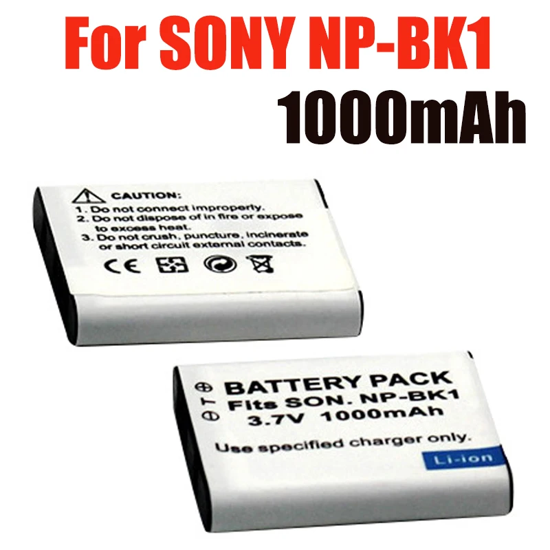 NP-BK1 NP BK1 Camera Batterie NPBK1 For SONY W190 W370 W180 S750 S780 S950 S980 DSC-S950 BK1 1000mAh Battery