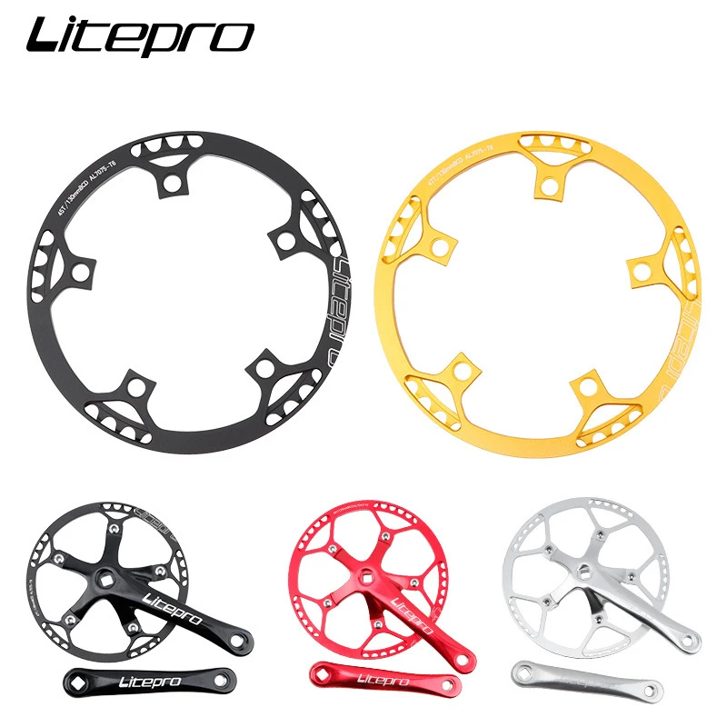 Litepro Single Speed 130BCD Folding bike Crankset BMX Chainwheel 45/47/53/56/58T Chain Wheel 170mm Crank Chain Ring