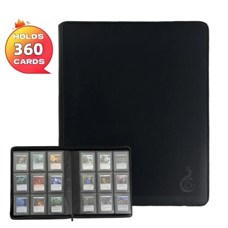 Toploader-binder met 9 zakken, bovenladerbinder voor kaarten, geschikt voor 360, kaartmappen voor ruilkaarten of sportkaarten in 3 x 4''