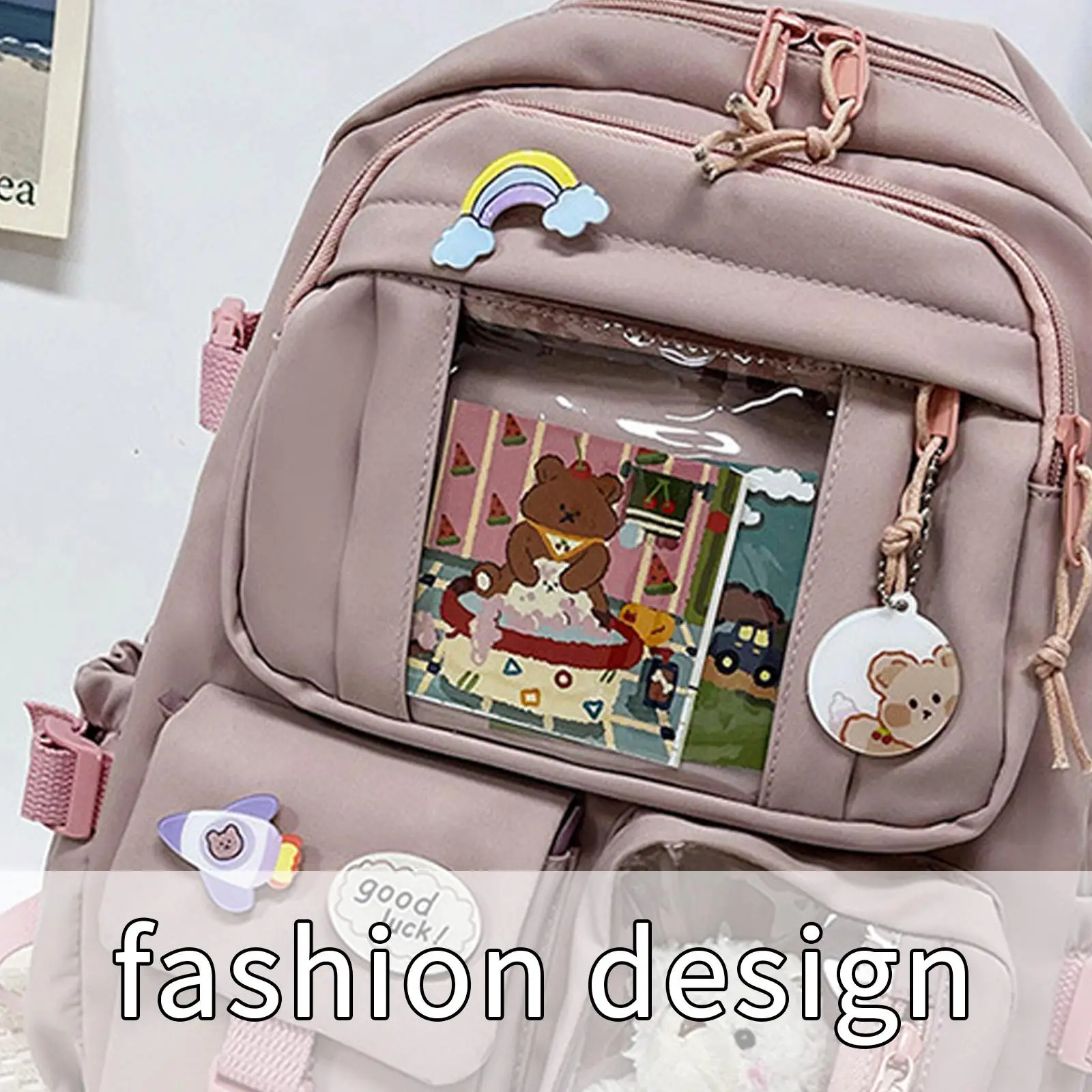 New Cute Korean Women Kawaii Backpacks Waterproof Multi-Pocket Nylon For High School Student Female Girl Laptop Bookpack Fashion