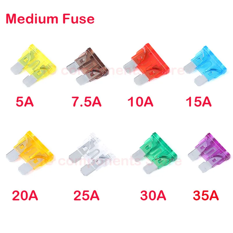 5pcs Car Fuse Assortment Set Profile Middle Size Blade Type Fuse Auto Car Truck 2-40A Fuse